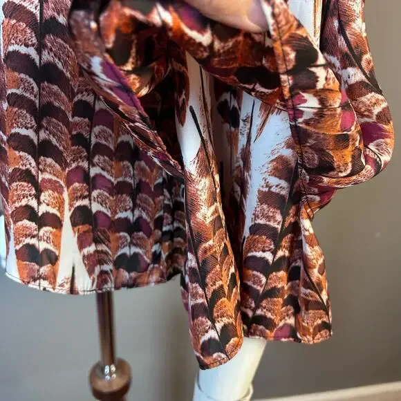 Show Me Your Mumu top small feather print off shoulder festival boho - Picture 7 of 9